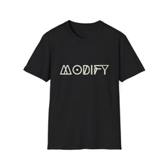 Modify Graphic T-Shirt — Retro Geometric Text Tee