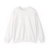 White Minimal Crewneck Sweatshirt β Subtle Sleeve Text Casual Pullover