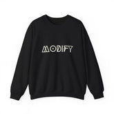Modify Crewneck Sweatshirt — Minimalist Geometric 'MODIFY' Logo Pullover