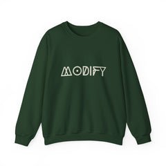 Modify Crewneck Sweatshirt — Minimalist Geometric 'MODIFY' Logo Pullover