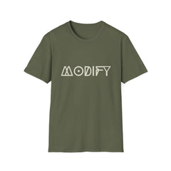Modify Graphic T-Shirt — Retro Geometric Text Tee