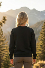 "We Need Peace" Black Sweatshirt — Peace Sign Floral Crewneck