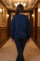 Unisex Navy Blue Retro Holiday Ornament, Tree, and Gift Sweatshirt