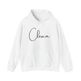 Clean Script Hoodie β Minimalist White Hooded Sweatshirt
