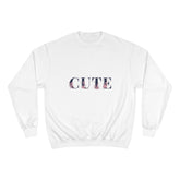 Cute Floral Sweatshirt β 'CUTE' Script Cozy Pullover for Women & Teens