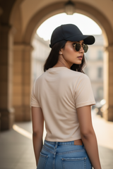 Women's "Math's Humor" Beige Crop Top