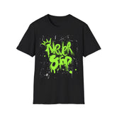 Never Stop Graffiti T-Shirt — Neon Green Street Art Tee