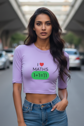 Women's "Math's Humor" Lavender Crop Top