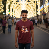 Unisex Dandiya Raas Festival Dance Brick Red Classic Crew T-Shirt