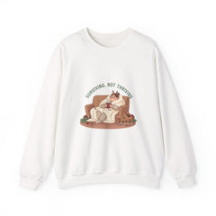 Surviving Not Thriving sweatshirt | Holiday Burnout, festive but tired