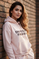 Women's Drapelet Baby Pink Crop Hoodie