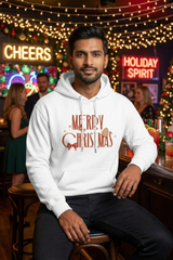 Unisex White Cozy Holiday Greetings Graphic Hoodie
