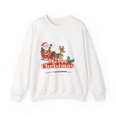 Christmas Crewneck Sweatshirt β 'Merry Christmas' Santa & Reindeer Holiday Sweater