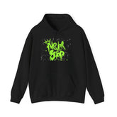 'Never Stop' Graffiti Hoodie - Neon Green Streetwear Pullover