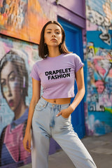 Women's Drapelet Lavendar Crop Top
