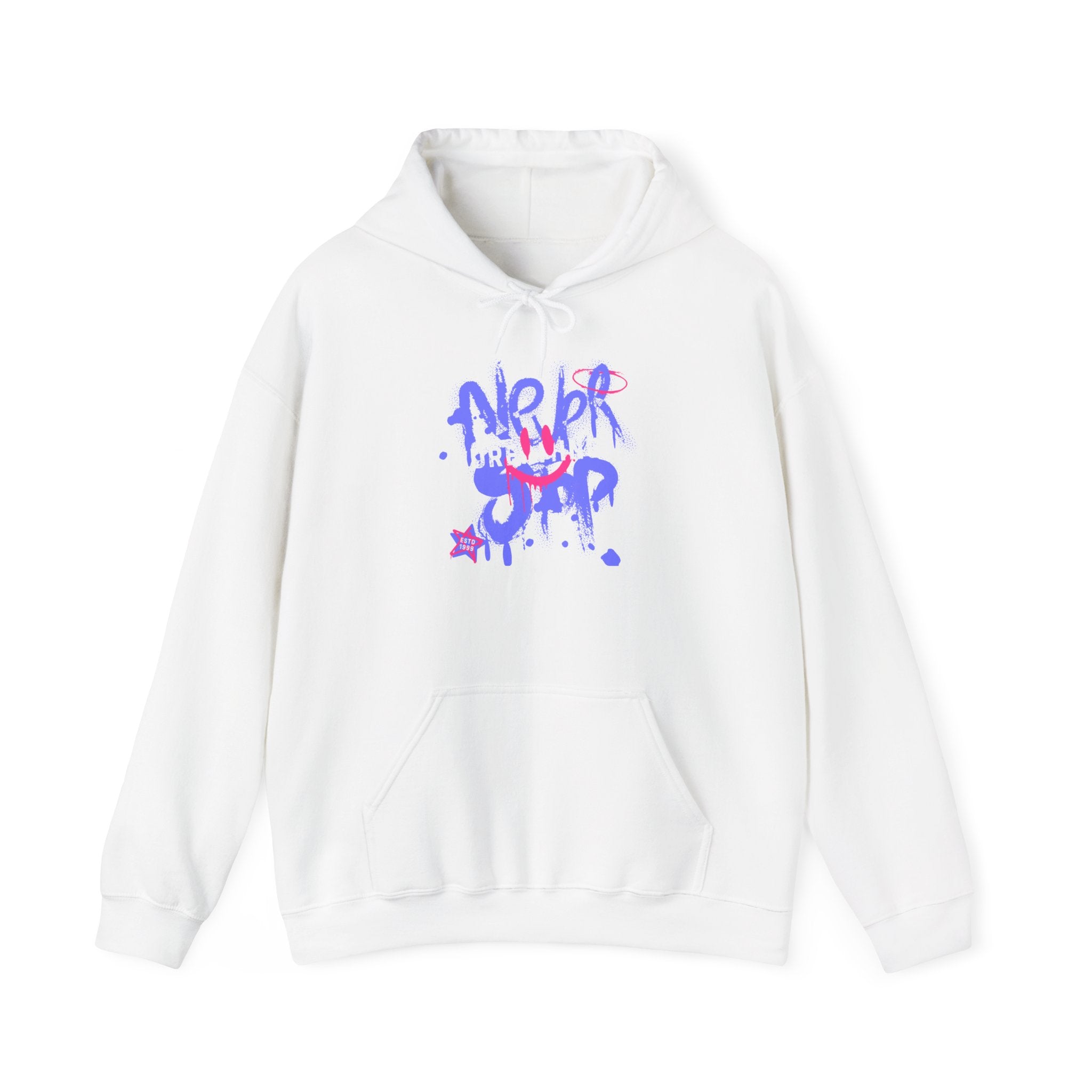 Graffiti Smile Hoodie — Playful Drip Streetwear Pullover