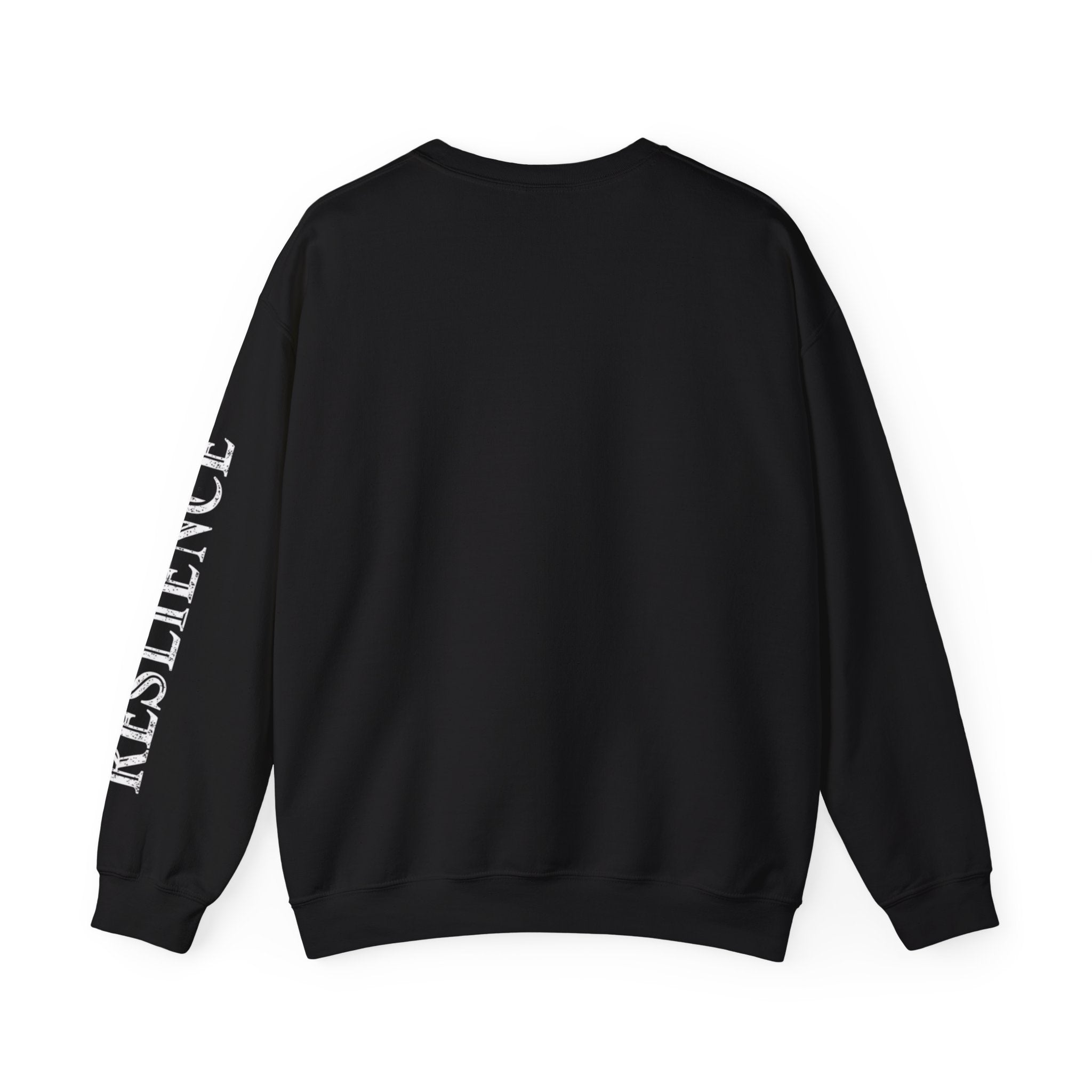 White Minimal Crewneck Sweatshirt — Subtle Sleeve Text Casual Pullover