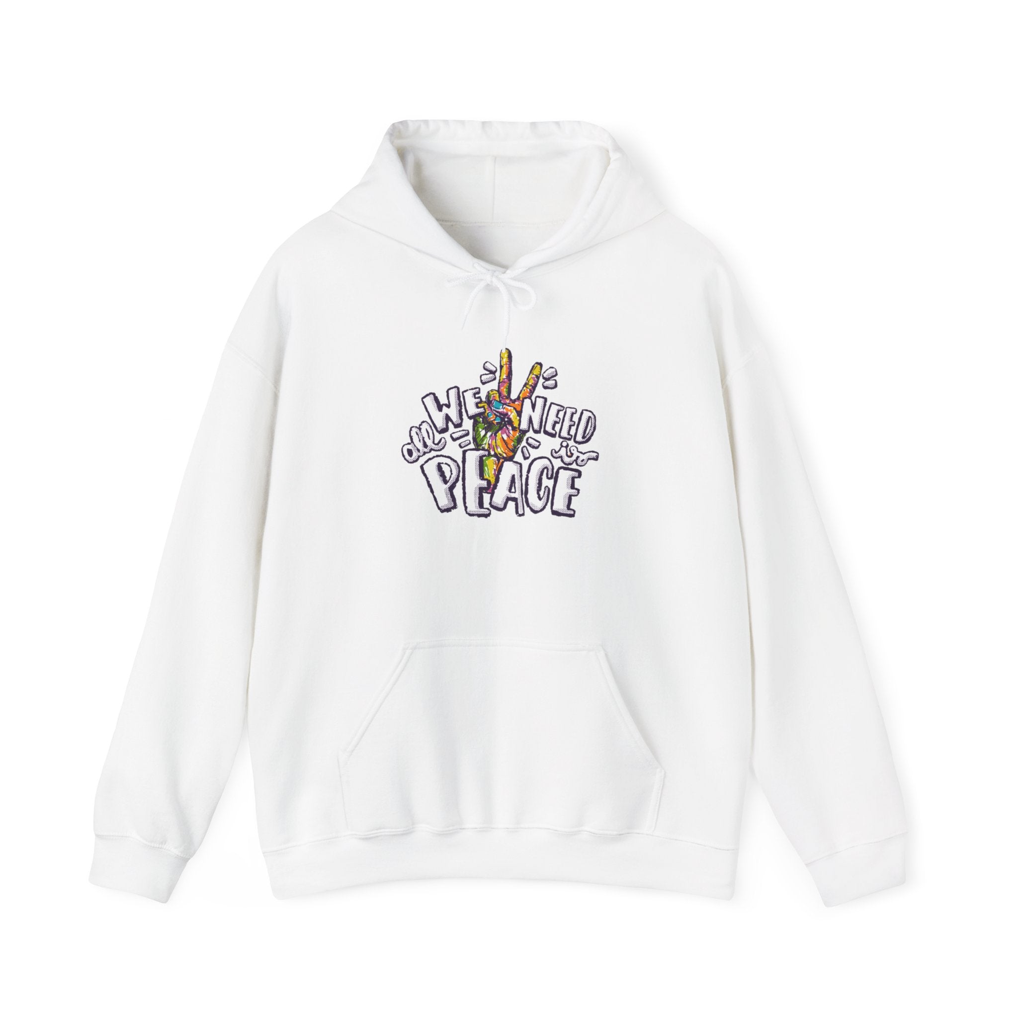 Hoodie — 'We Need Peace' Floral Peace Sign Graphic Hoodie