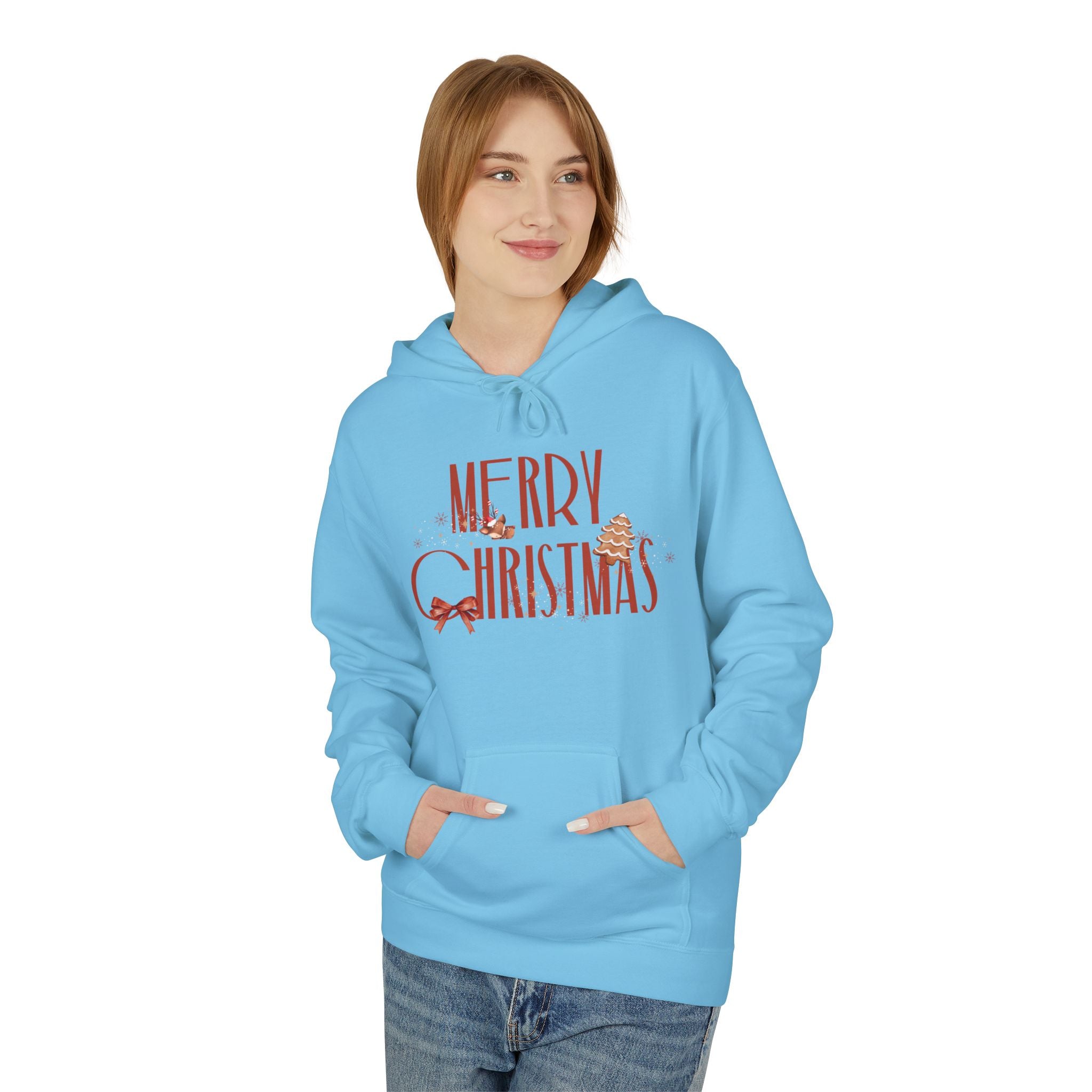 Merry Christmas Hoodie — Festive Red Script Holiday Pullover