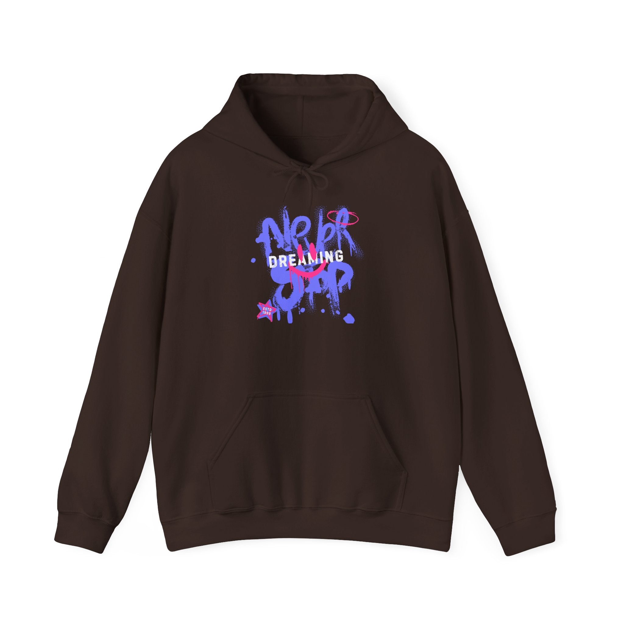 Graffiti Smile Hoodie — Playful Drip Streetwear Pullover
