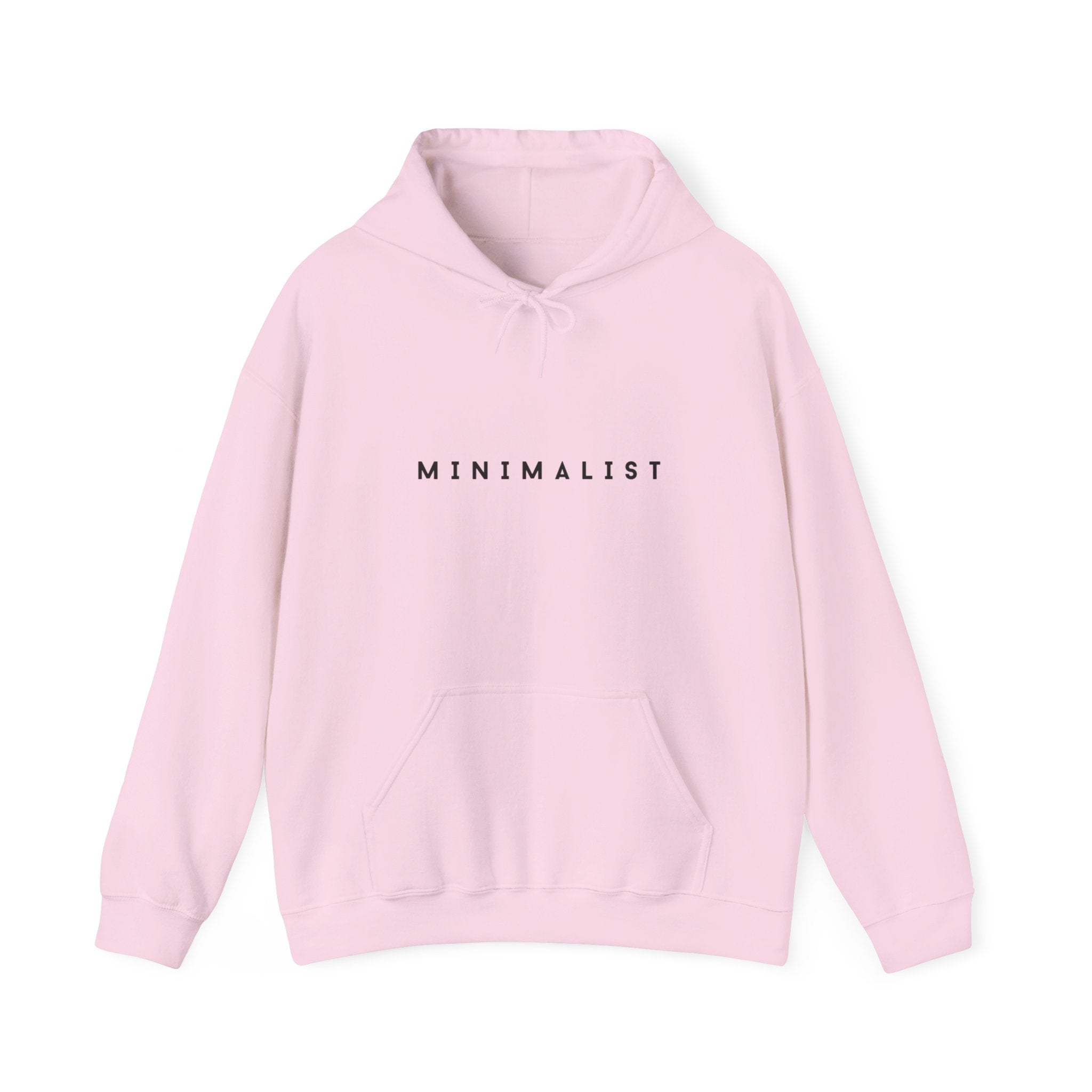 Minimalist Hoodie — Clean White 'MINIMALIST' Graphic Hooded Sweatshirt