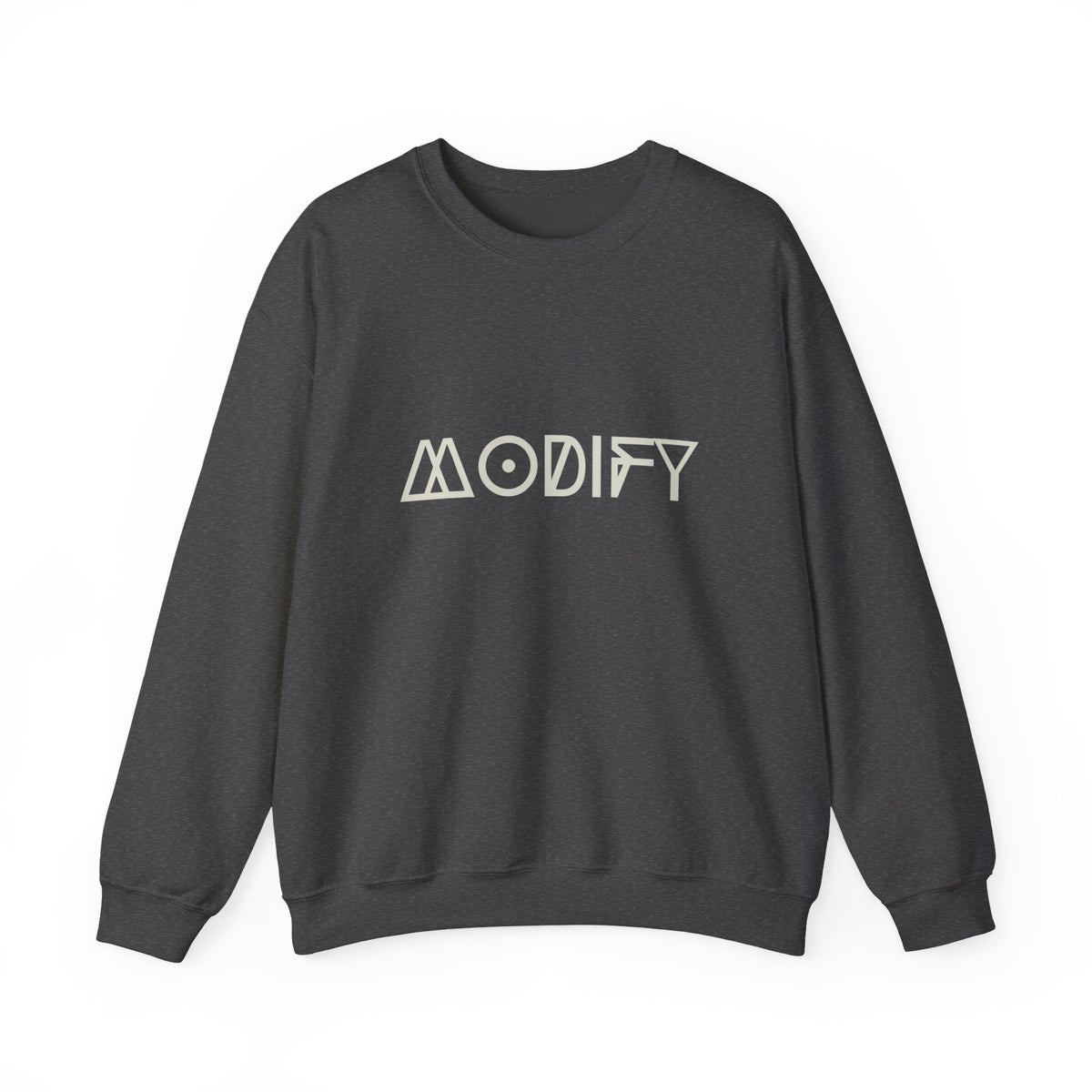 Modify Crewneck Sweatshirt — Minimalist Geometric 'MODIFY' Logo Pullover