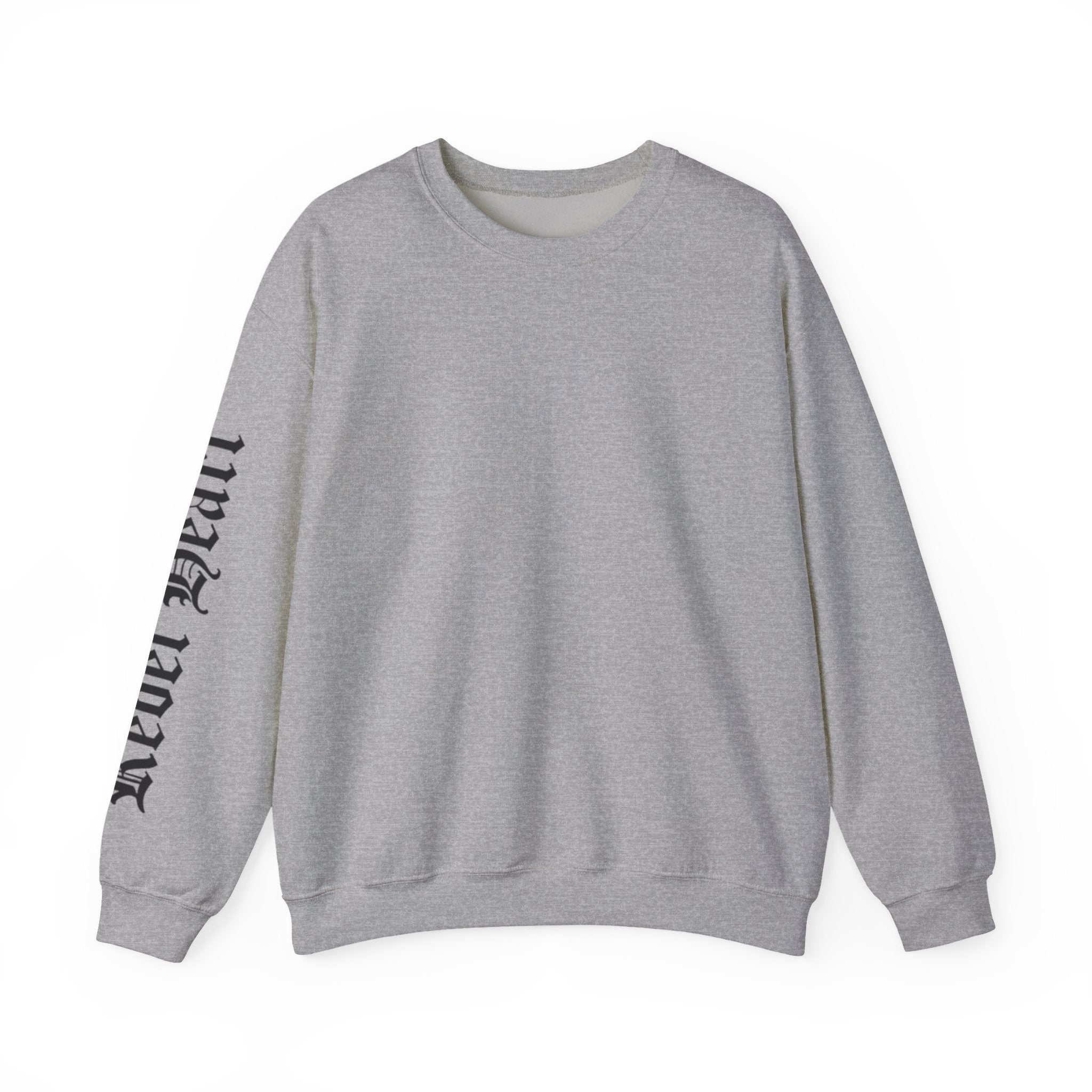 Crewneck Sweatshirt — Gothic 'Heal Each' Sleeve Script