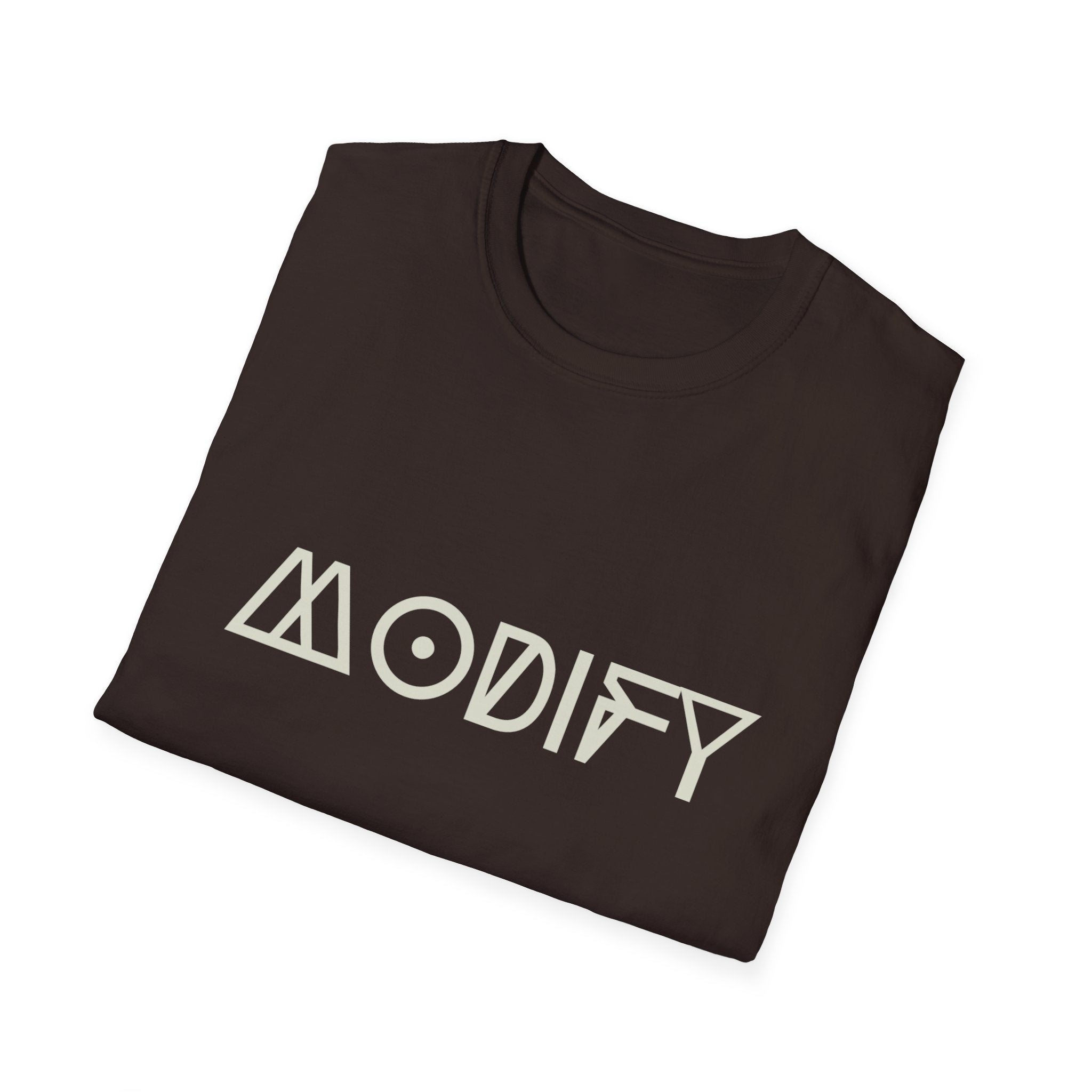 Modify Graphic T-Shirt — Retro Geometric Text Tee