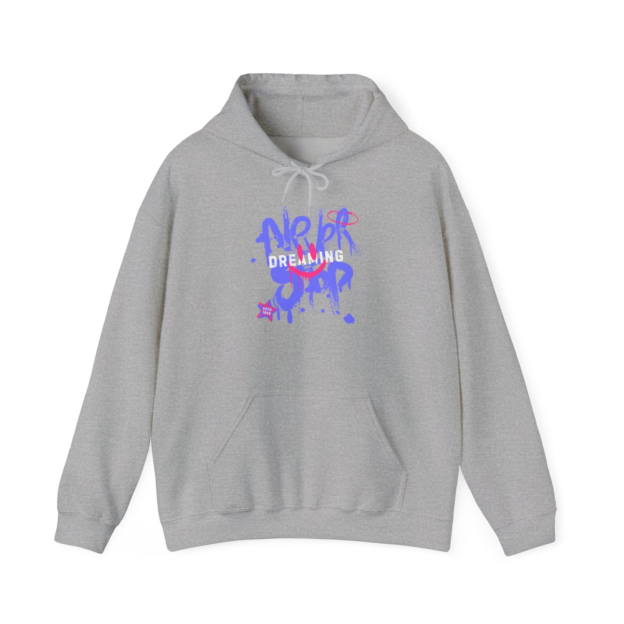 Graffiti Smile Hoodie — Playful Drip Streetwear Pullover