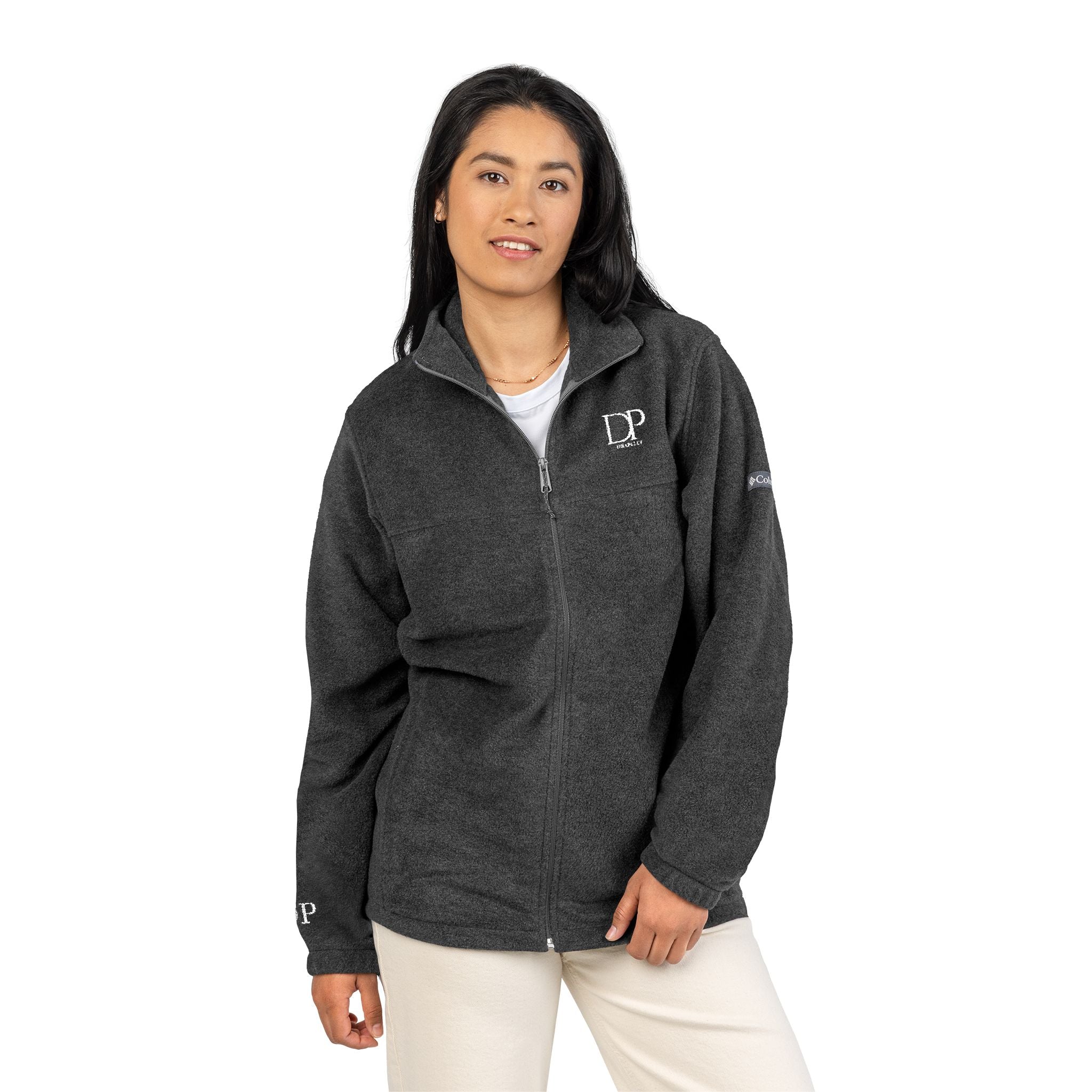 Embroidered Fleece Jacket – Cozy Columbia Zip-Up with LP Logo