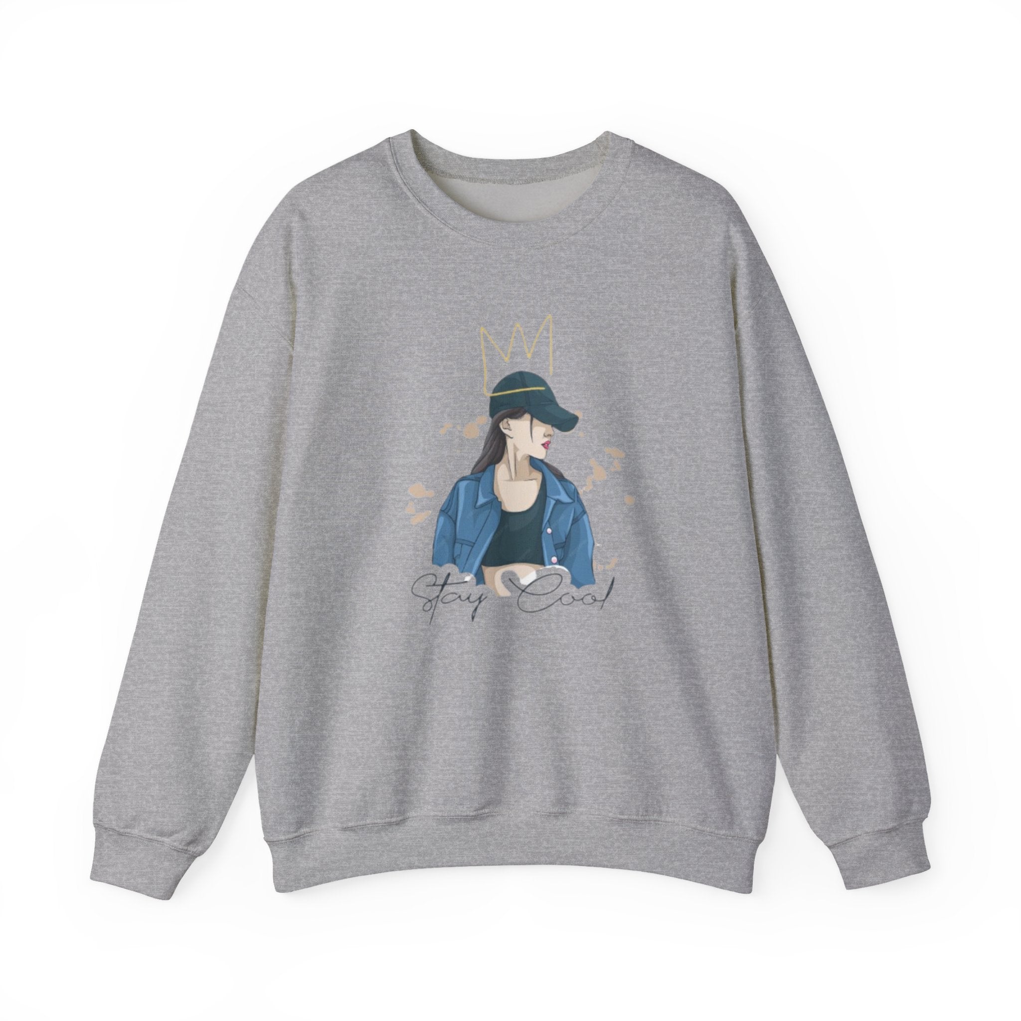 Stay Cool Girl Sweatshirt — Casual Graphic Crewneck for Teens & Young Women