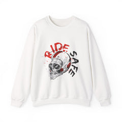 Ride Safe Skull Sweatshirt – Motorcycle Helmet Graphic Crewneck
