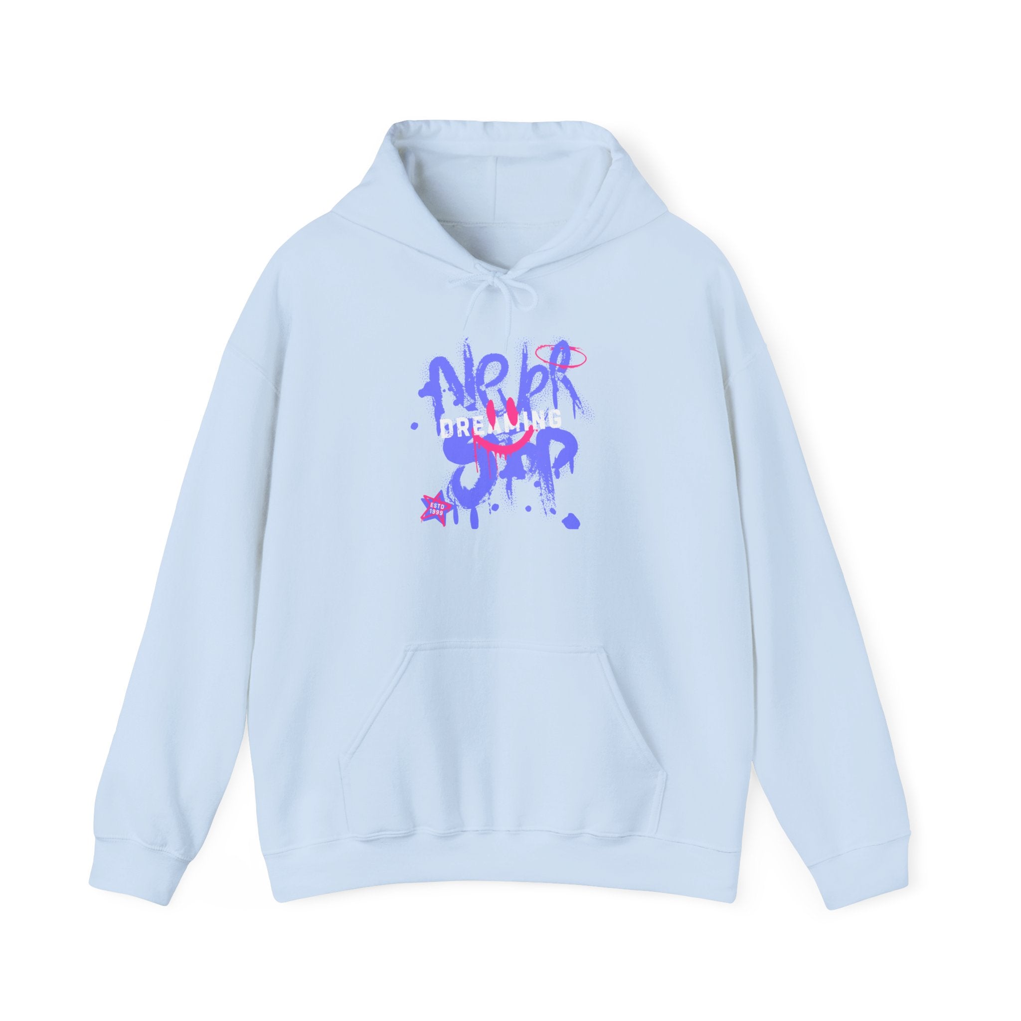 Graffiti Smile Hoodie — Playful Drip Streetwear Pullover