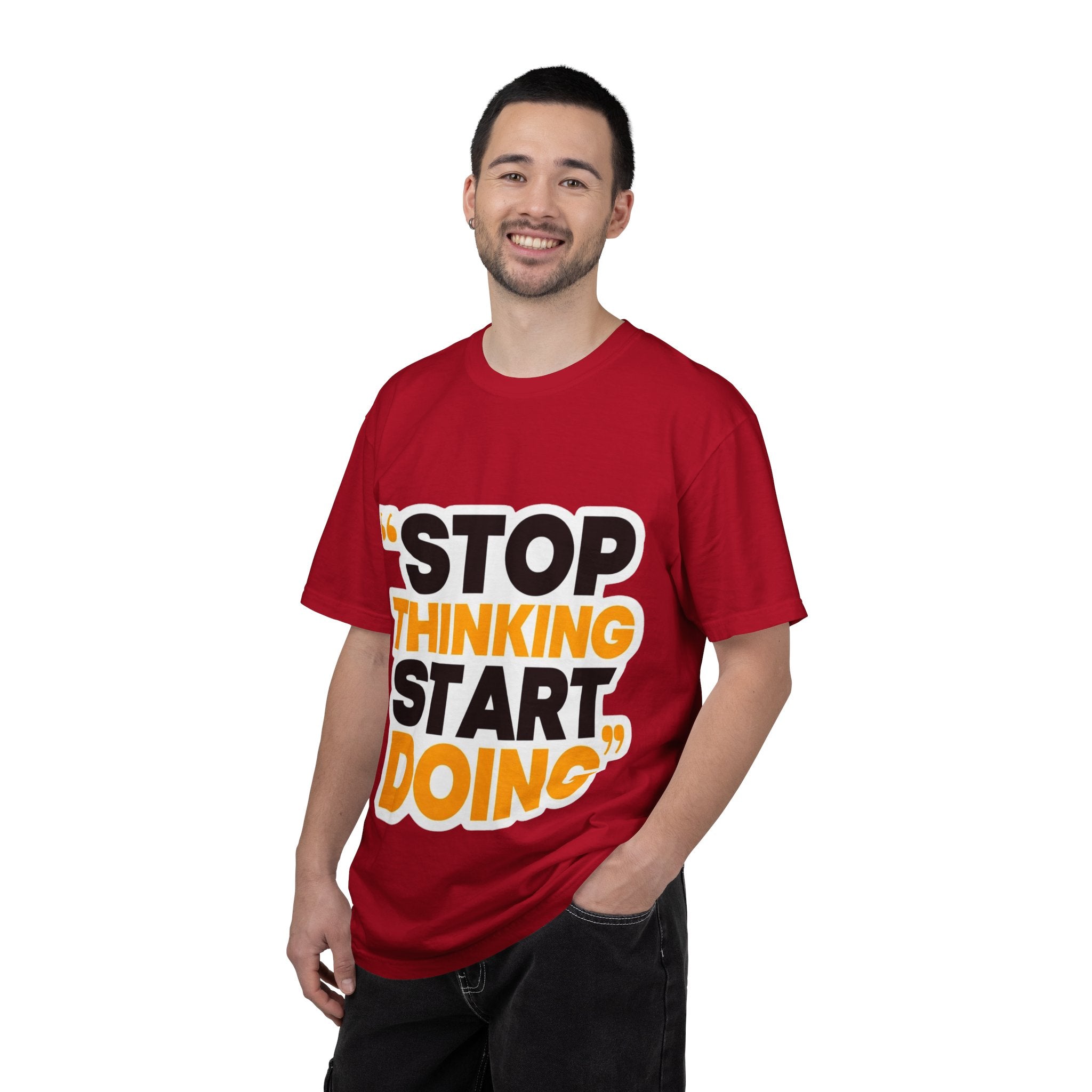 Motivational Tee - "Stop Thinking Start Doing" Graphic T-Shirt