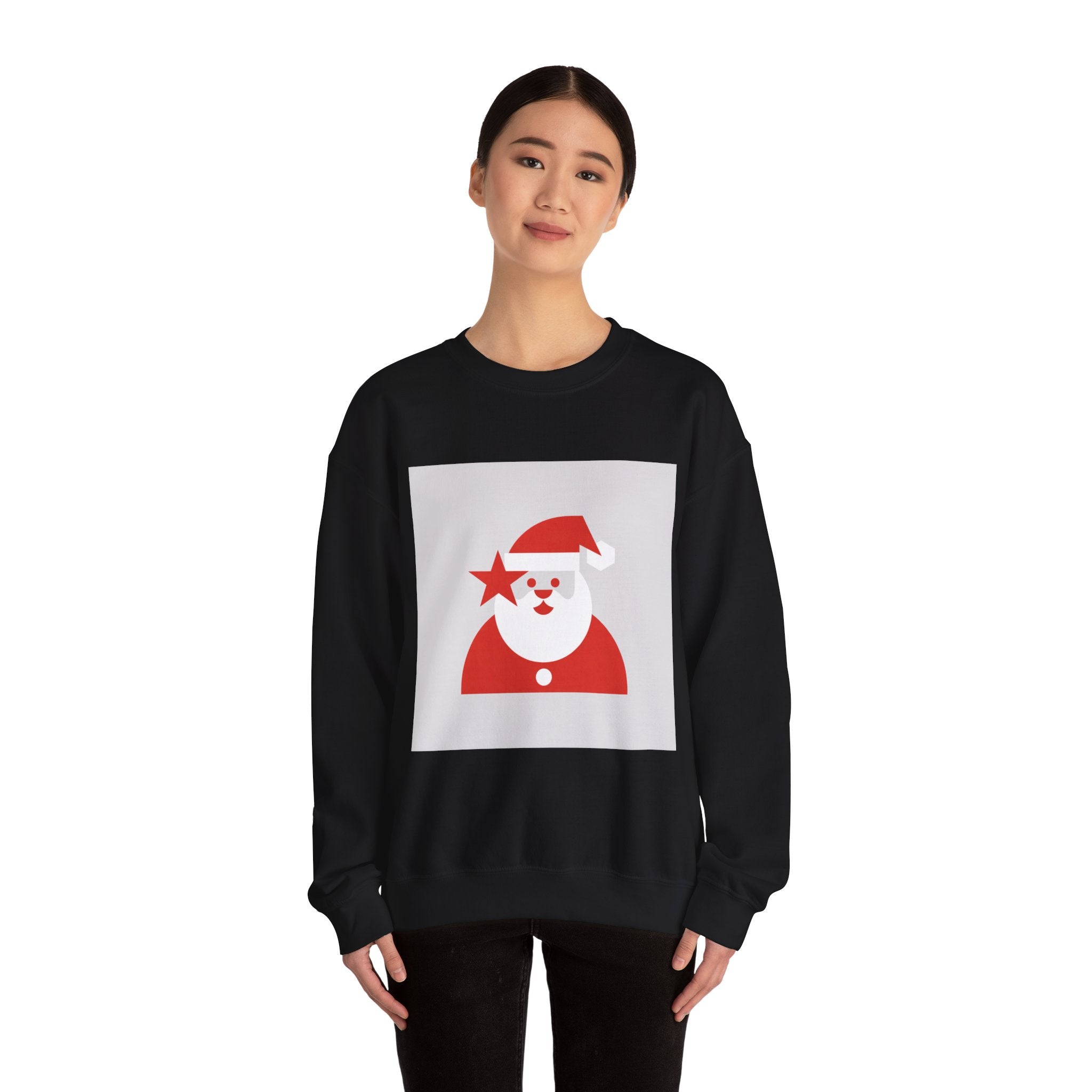 Minimal Santa Graphic Sweatshirt | Modern Santa, Geometric Holiday Crewneck