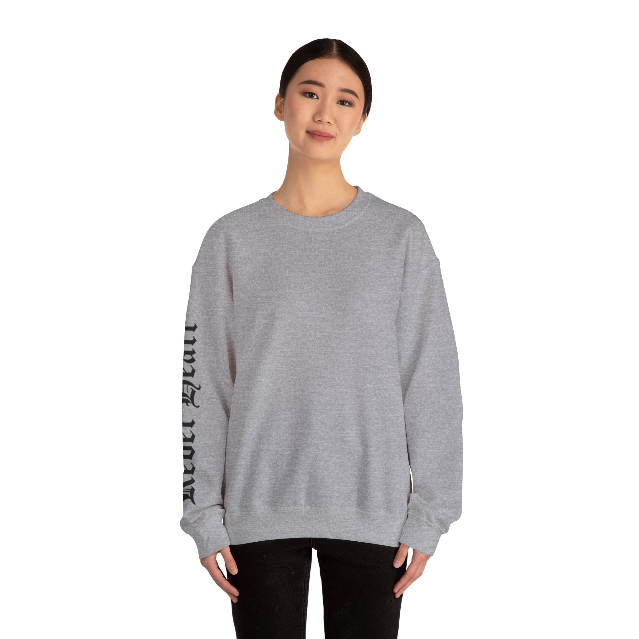 Crewneck Sweatshirt — Gothic 'Heal Each' Sleeve Script
