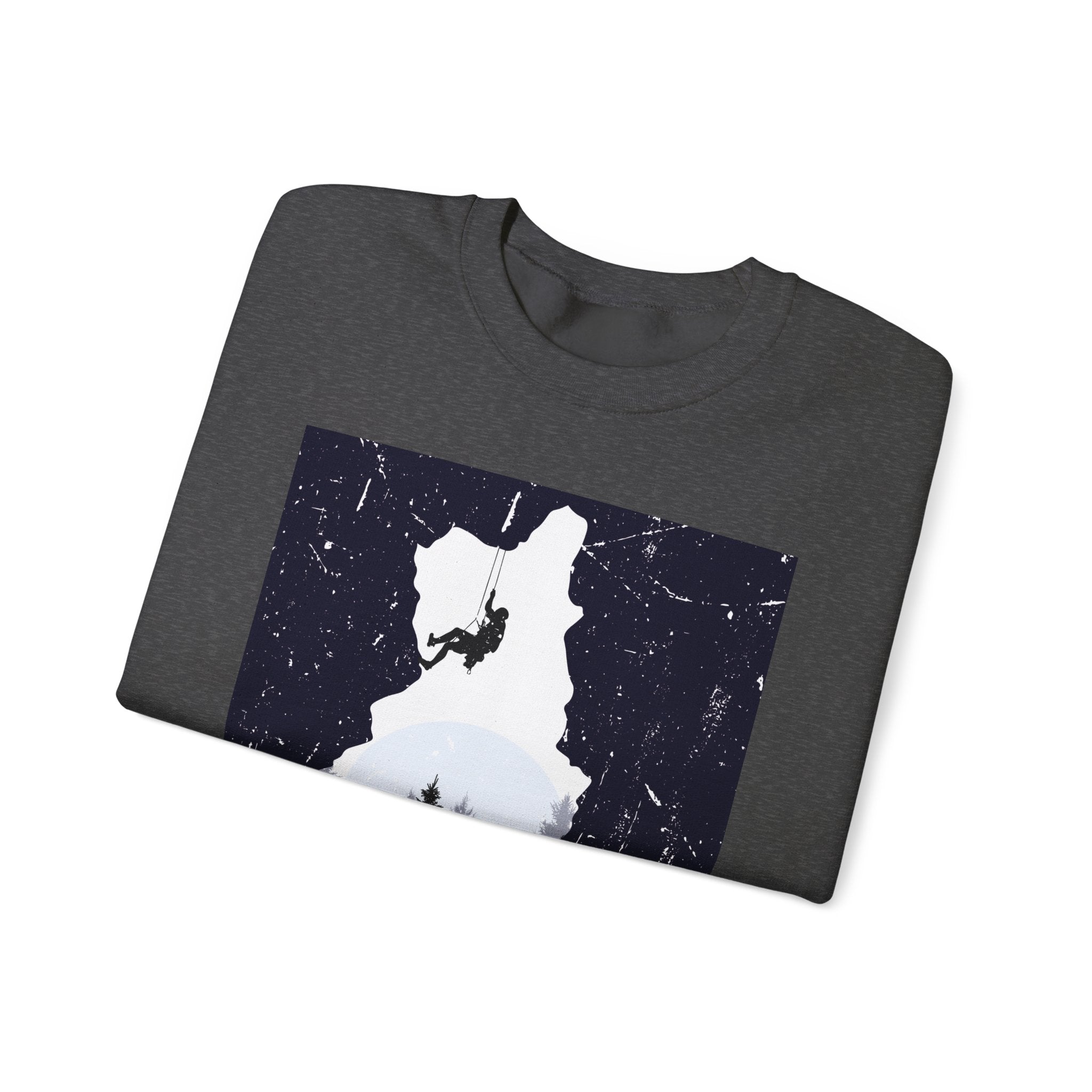 Climbing Silhouette Crewneck Sweatshirt — “Climb. Chill. Repeat.” Mountain Graphic