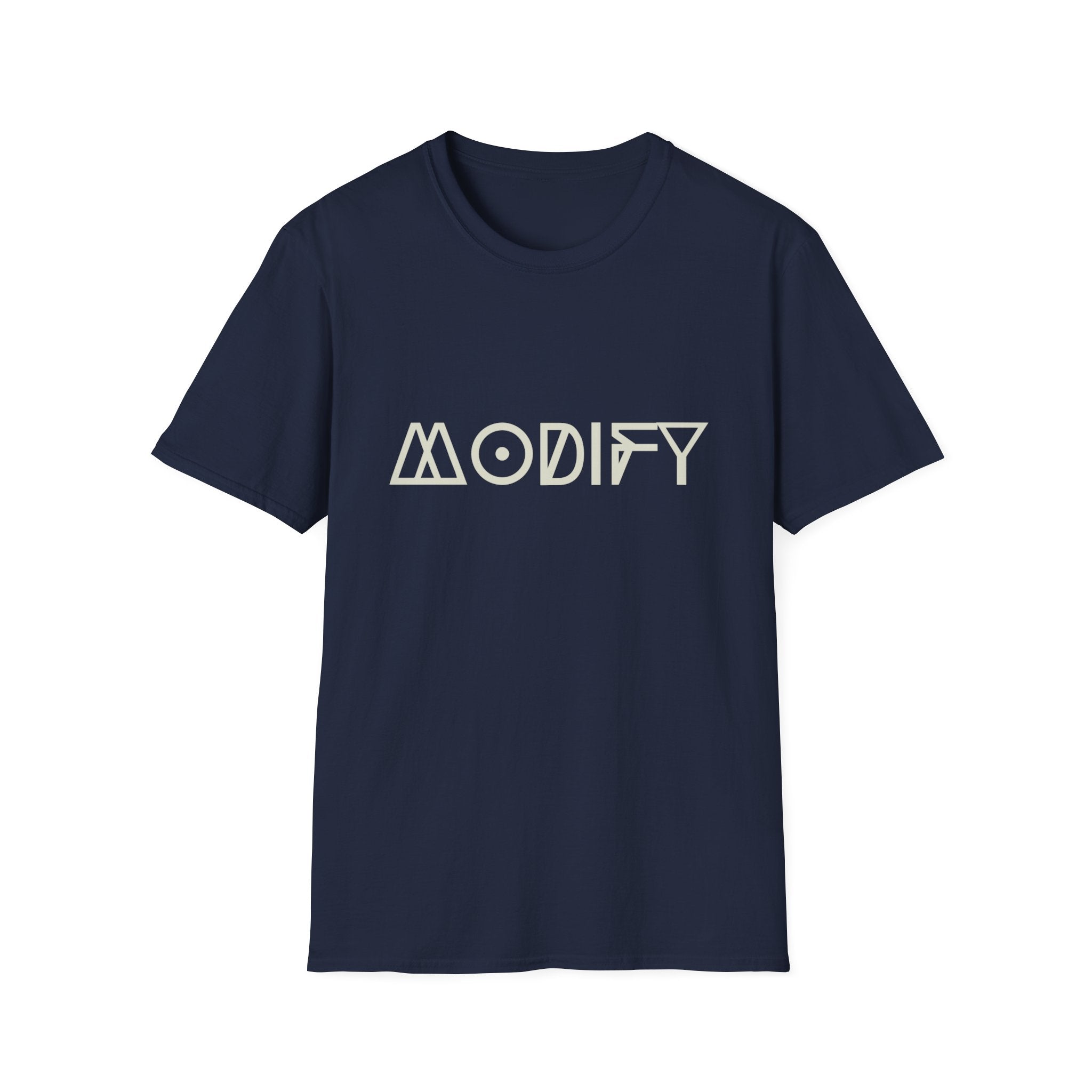 Modify Graphic T-Shirt — Retro Geometric Text Tee