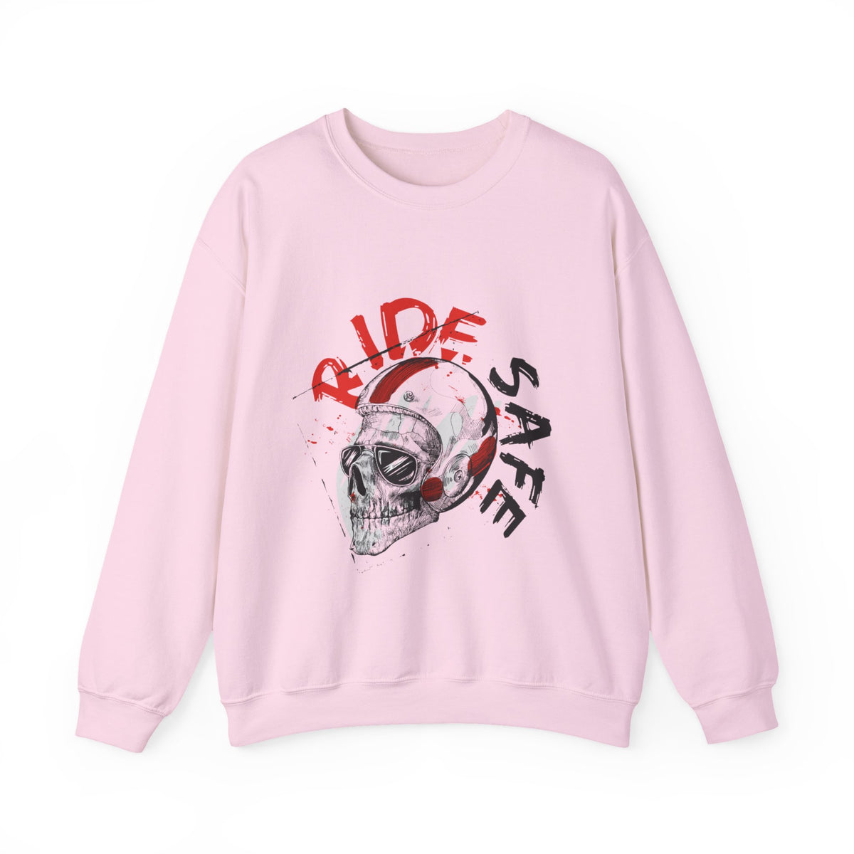 Ride Safe Skull Sweatshirt – Motorcycle Helmet Graphic Crewneck