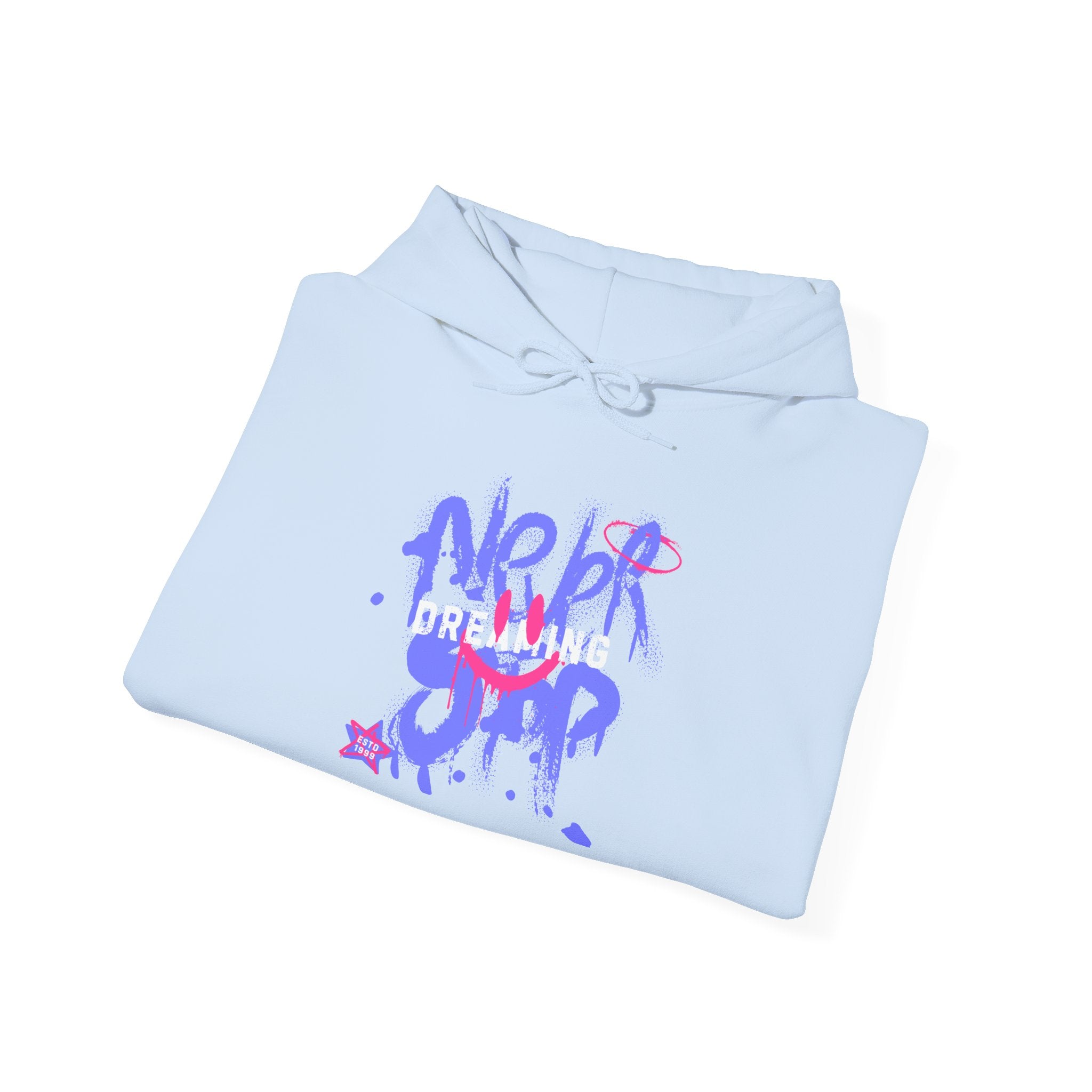 Graffiti Smile Hoodie — Playful Drip Streetwear Pullover