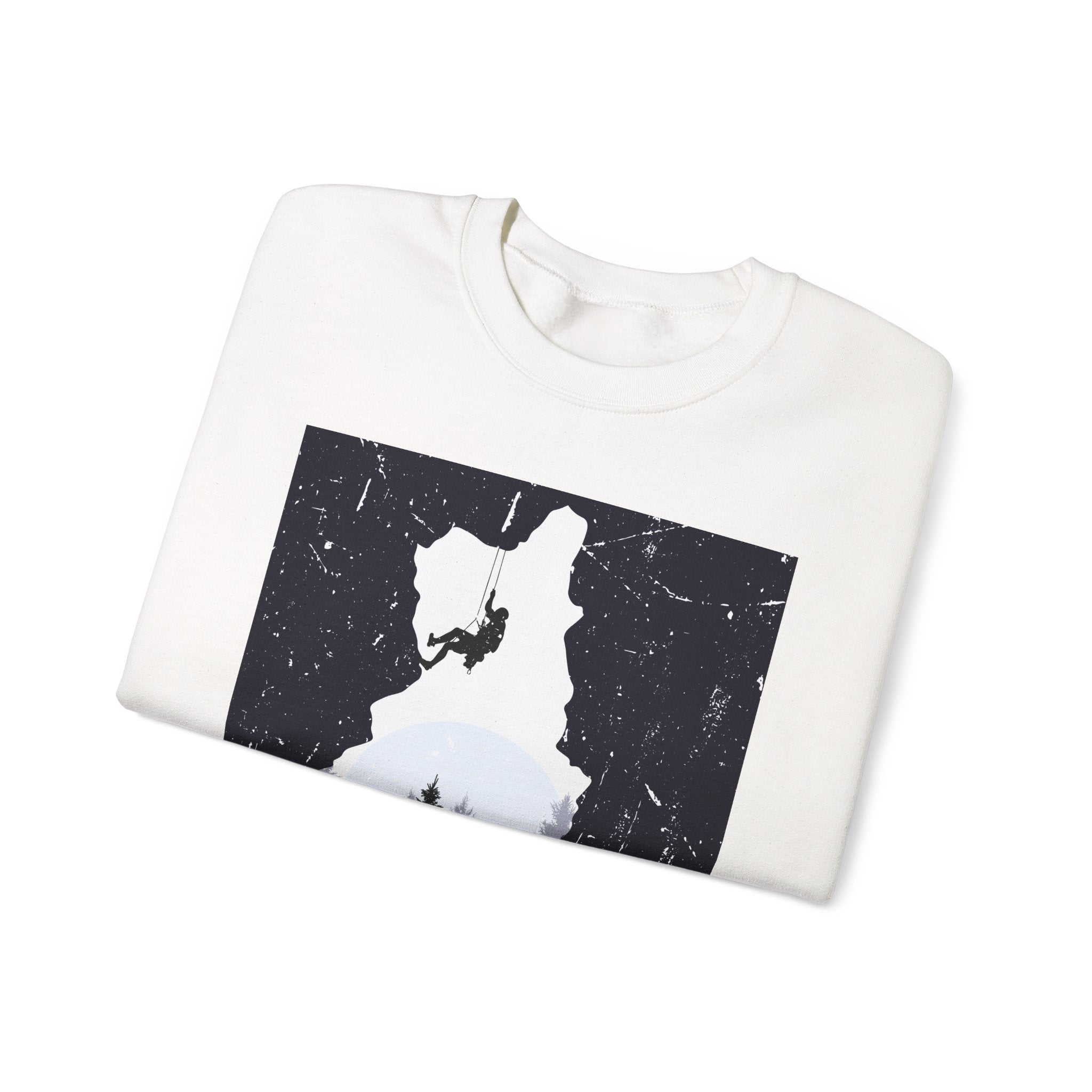 Climbing Silhouette Crewneck Sweatshirt — “Climb. Chill. Repeat.” Mountain Graphic