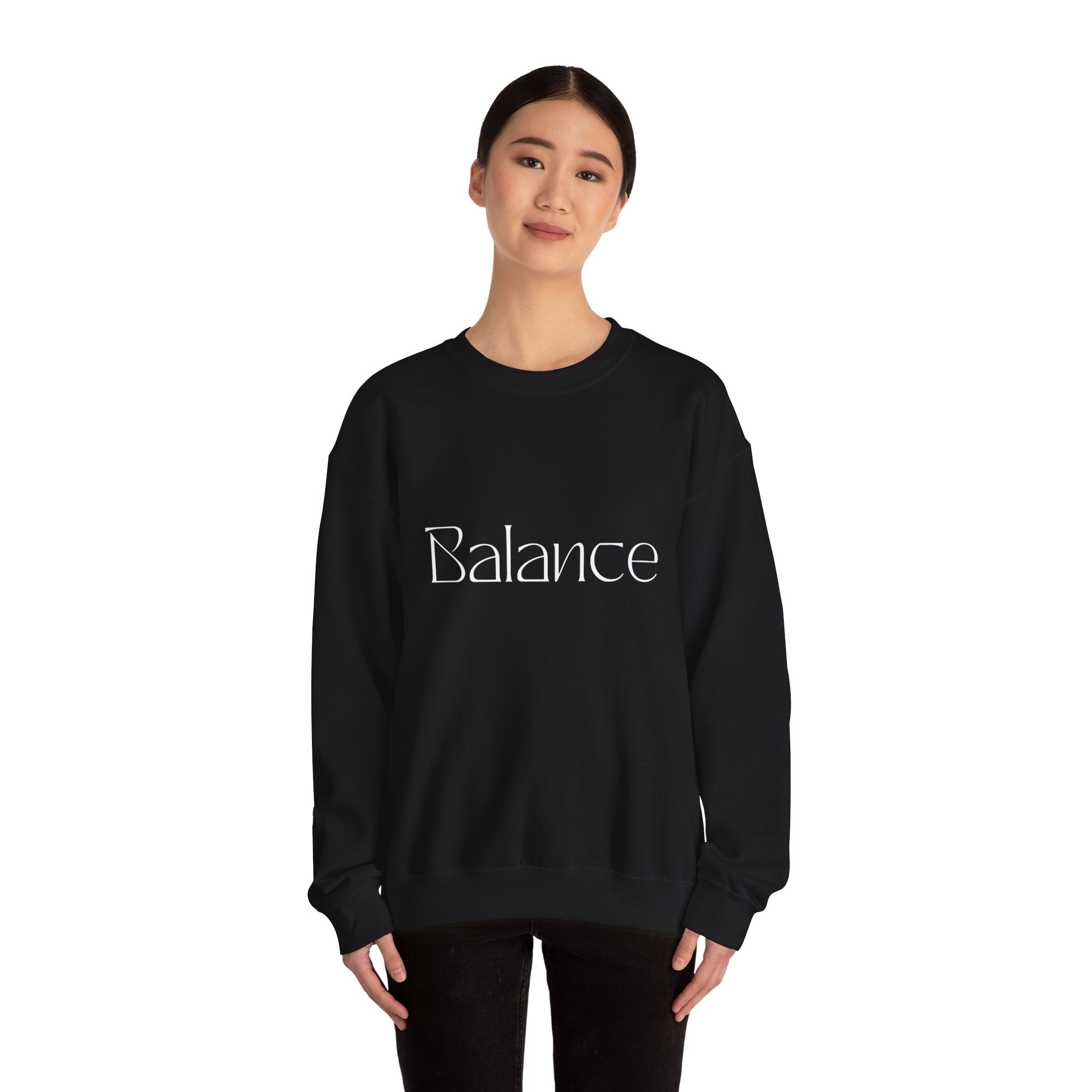 Balance Crewneck Sweatshirt — Minimal Wellness Graphic Sweatshirt