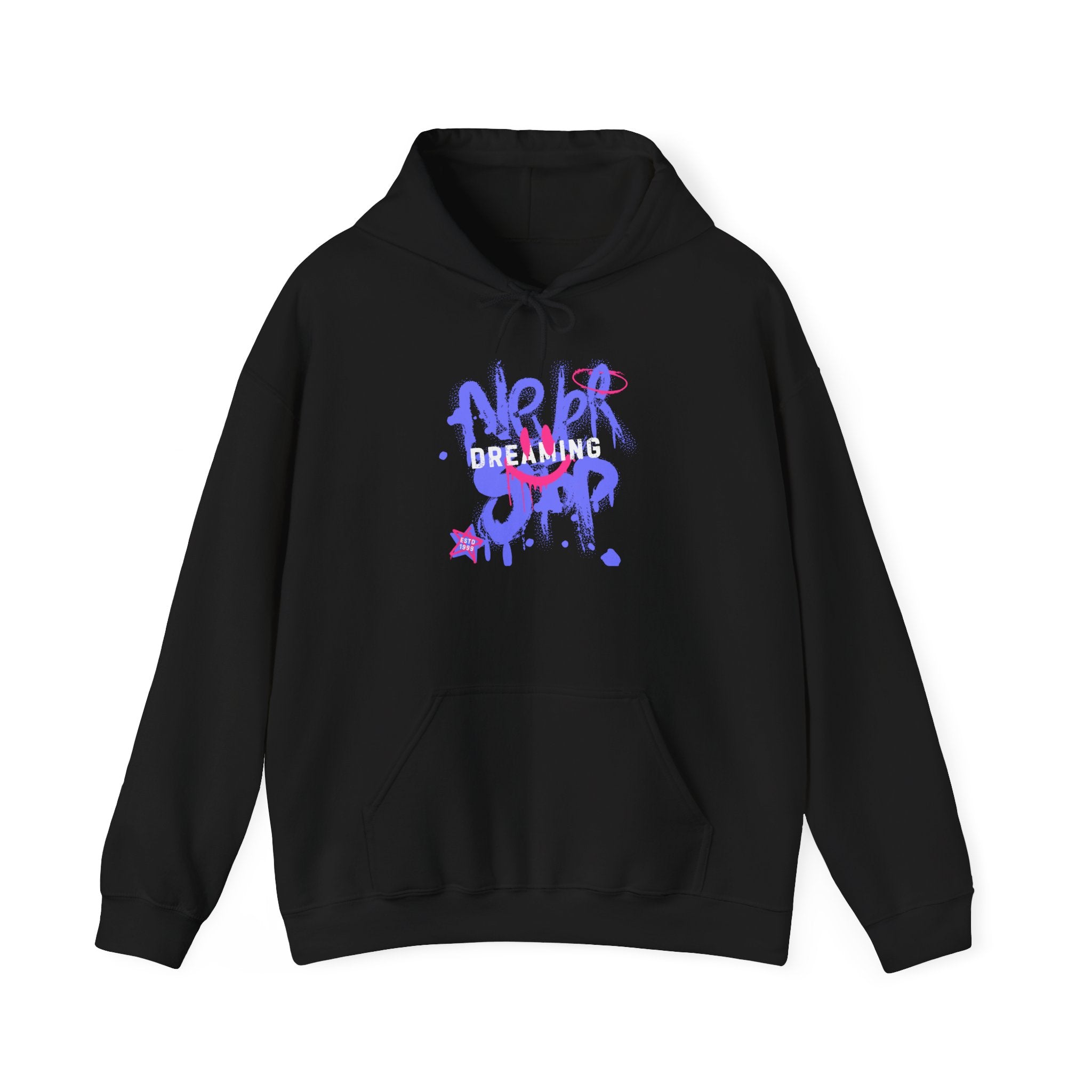 Graffiti Smile Hoodie — Playful Drip Streetwear Pullover