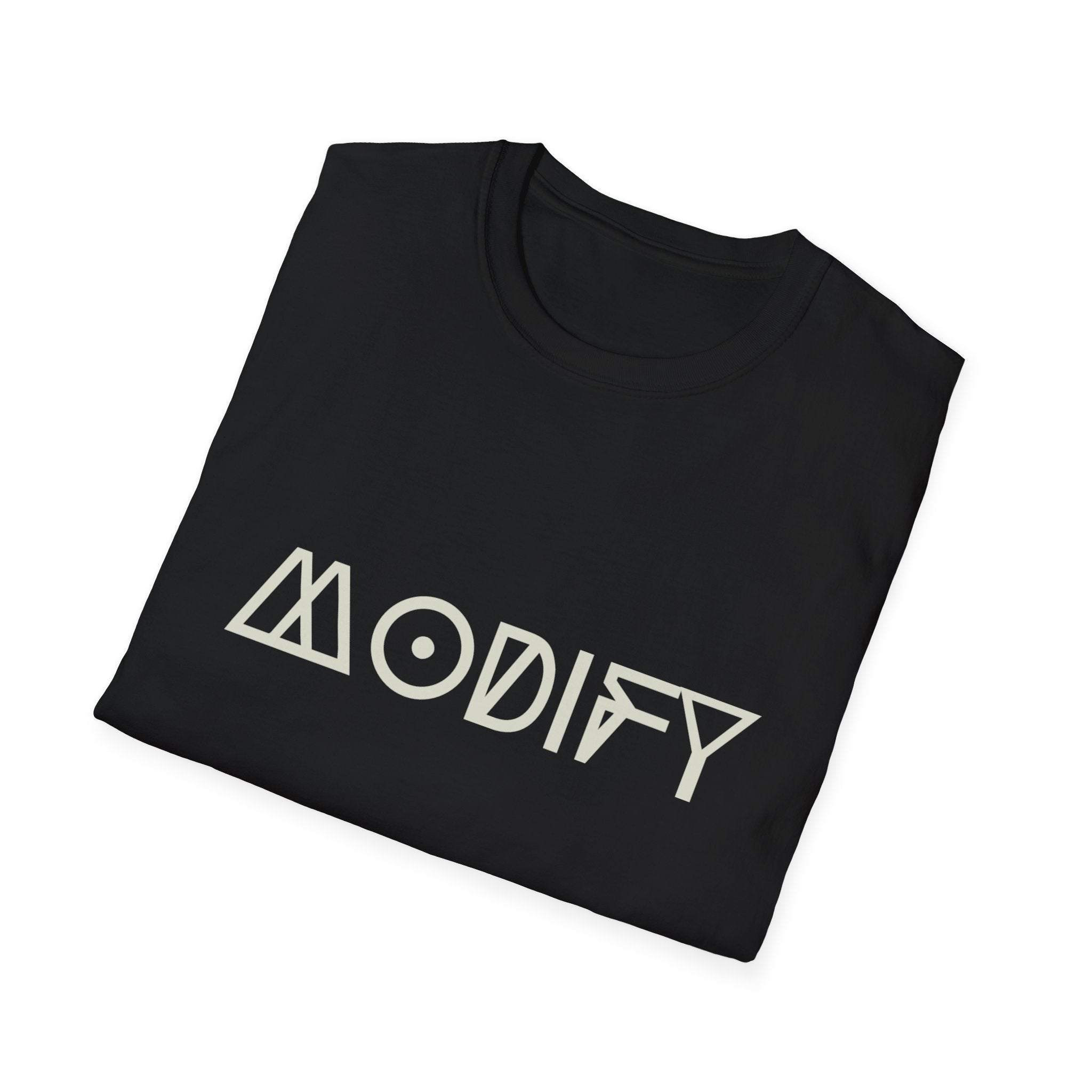 Modify Graphic T-Shirt — Retro Geometric Text Tee
