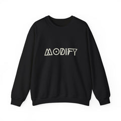 Modify Crewneck Sweatshirt — Minimalist Geometric 'MODIFY' Logo Pullover