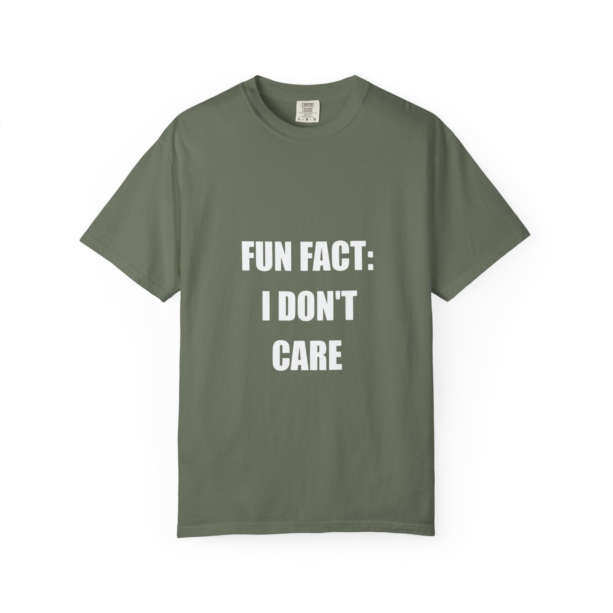 I Don't Care T-Shirt — Funny Graphic Tee, 'FUN FACT: I DON'T CARE' Casual Statement Shirt