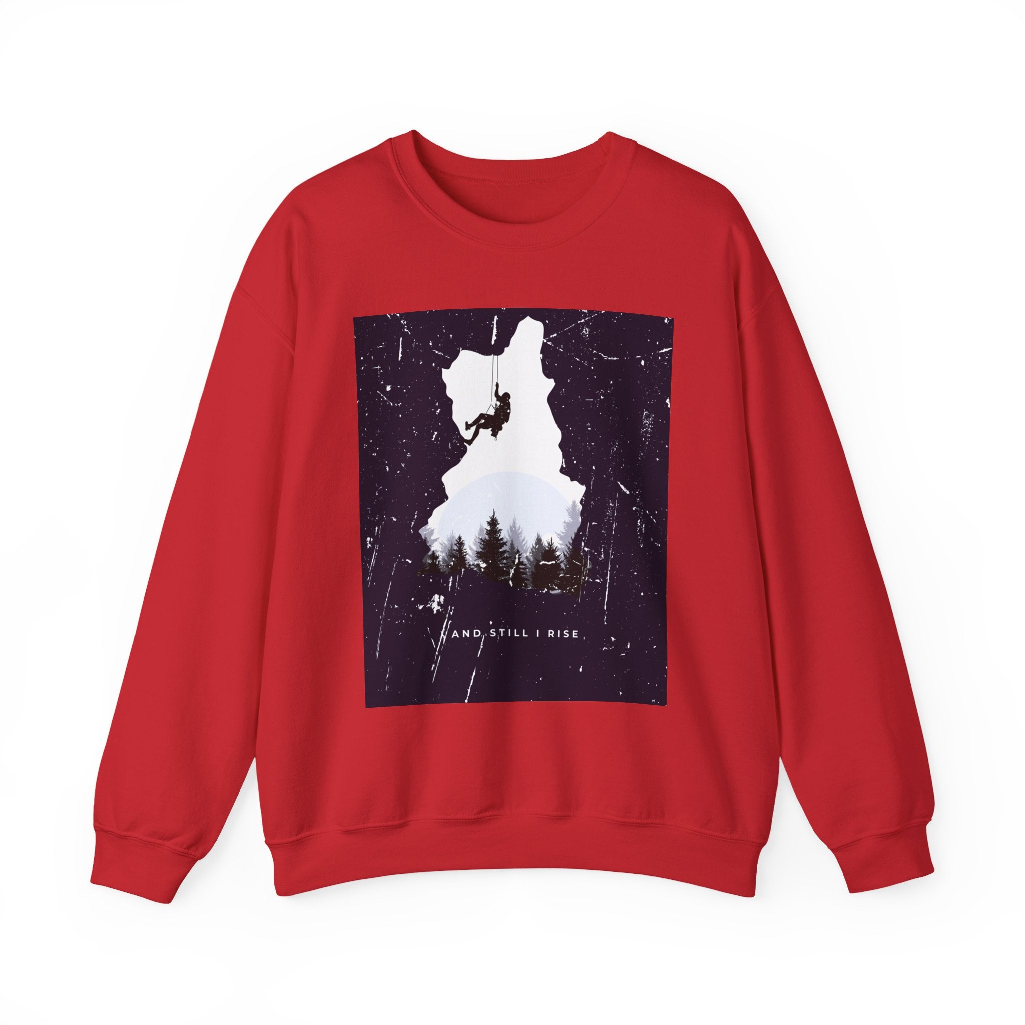 Climbing Silhouette Crewneck Sweatshirt — “Climb. Chill. Repeat.” Mountain Graphic