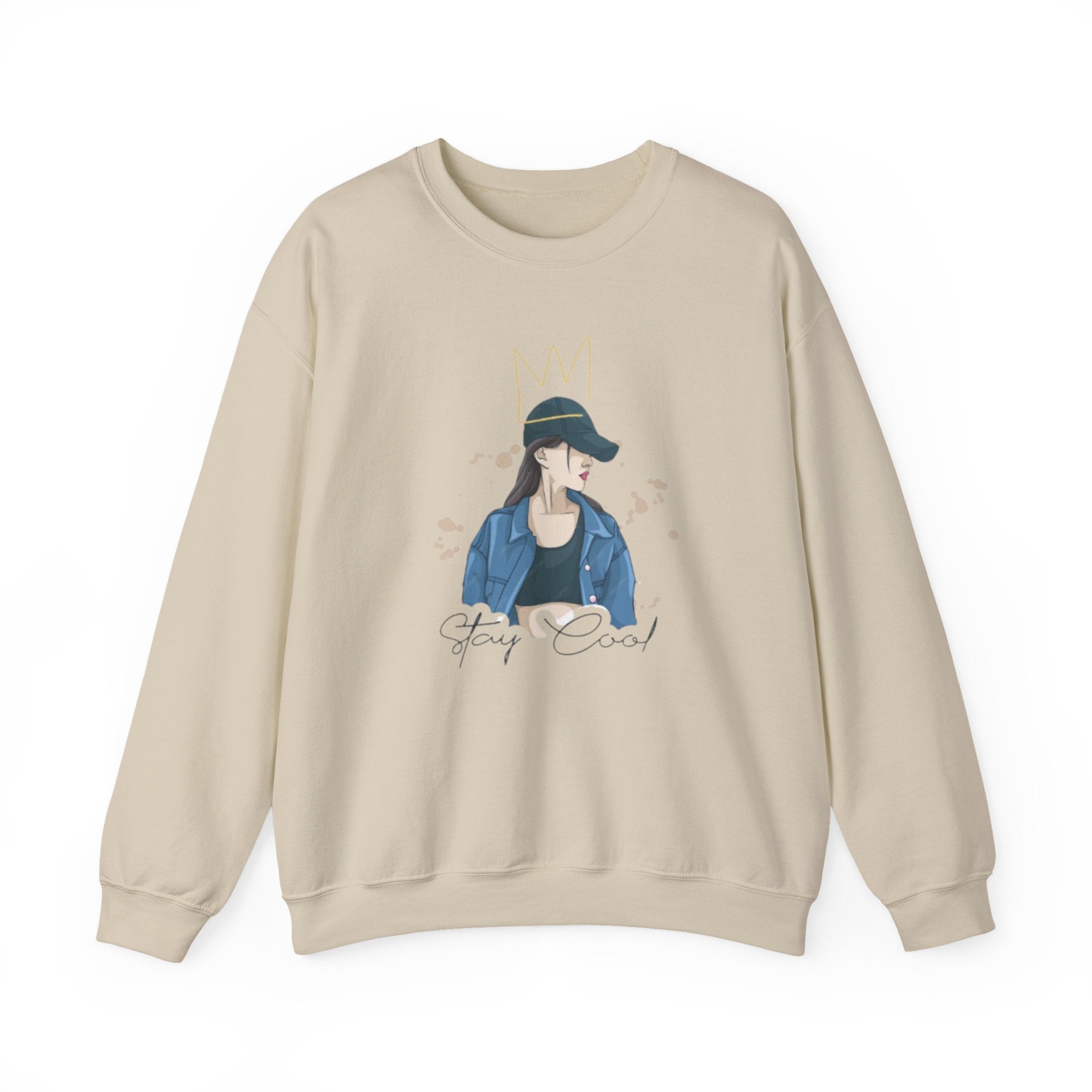 Stay Cool Girl Sweatshirt — Casual Graphic Crewneck for Teens & Young Women