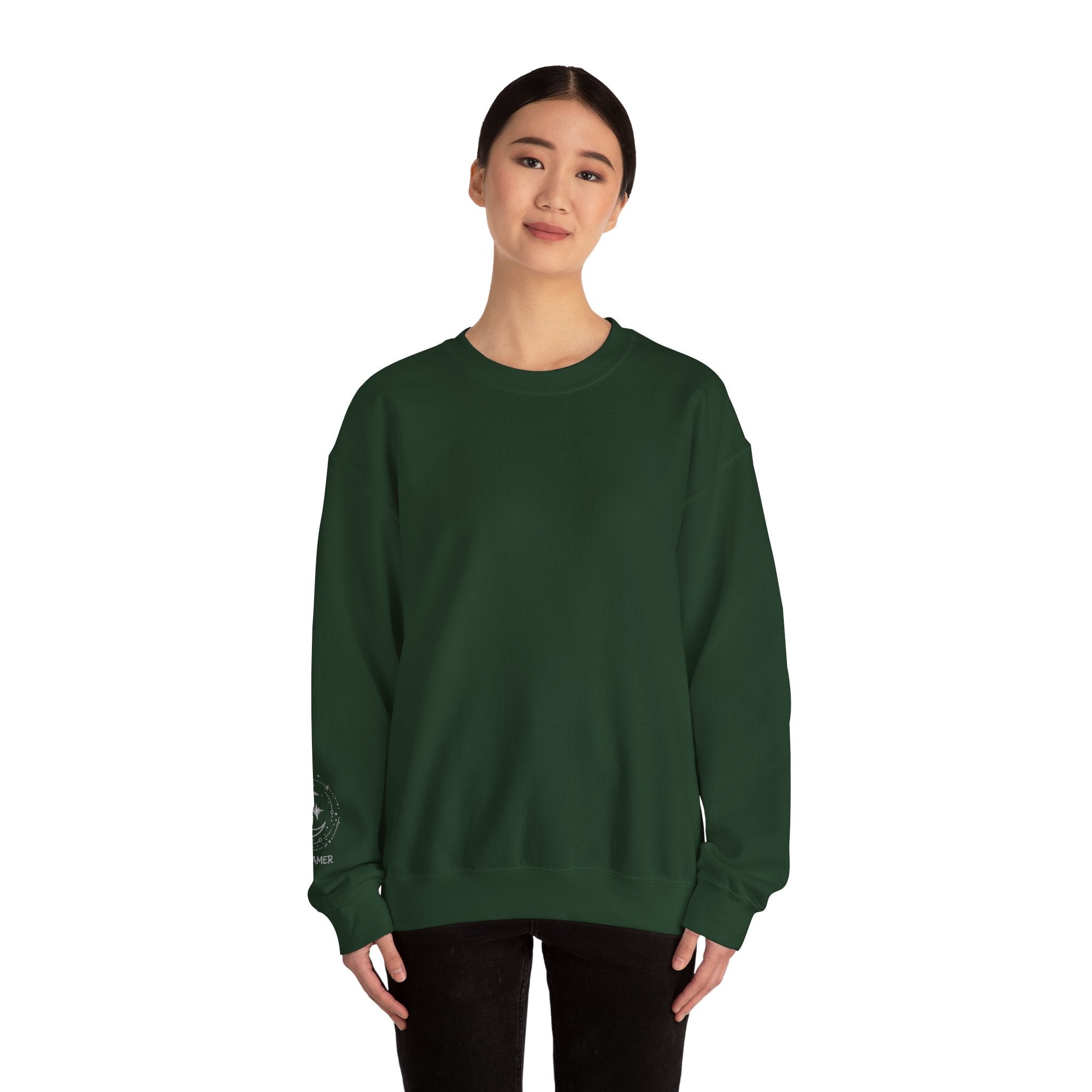 Crewneck Sweatshirt — Minimal Astro Sleeve Graphic