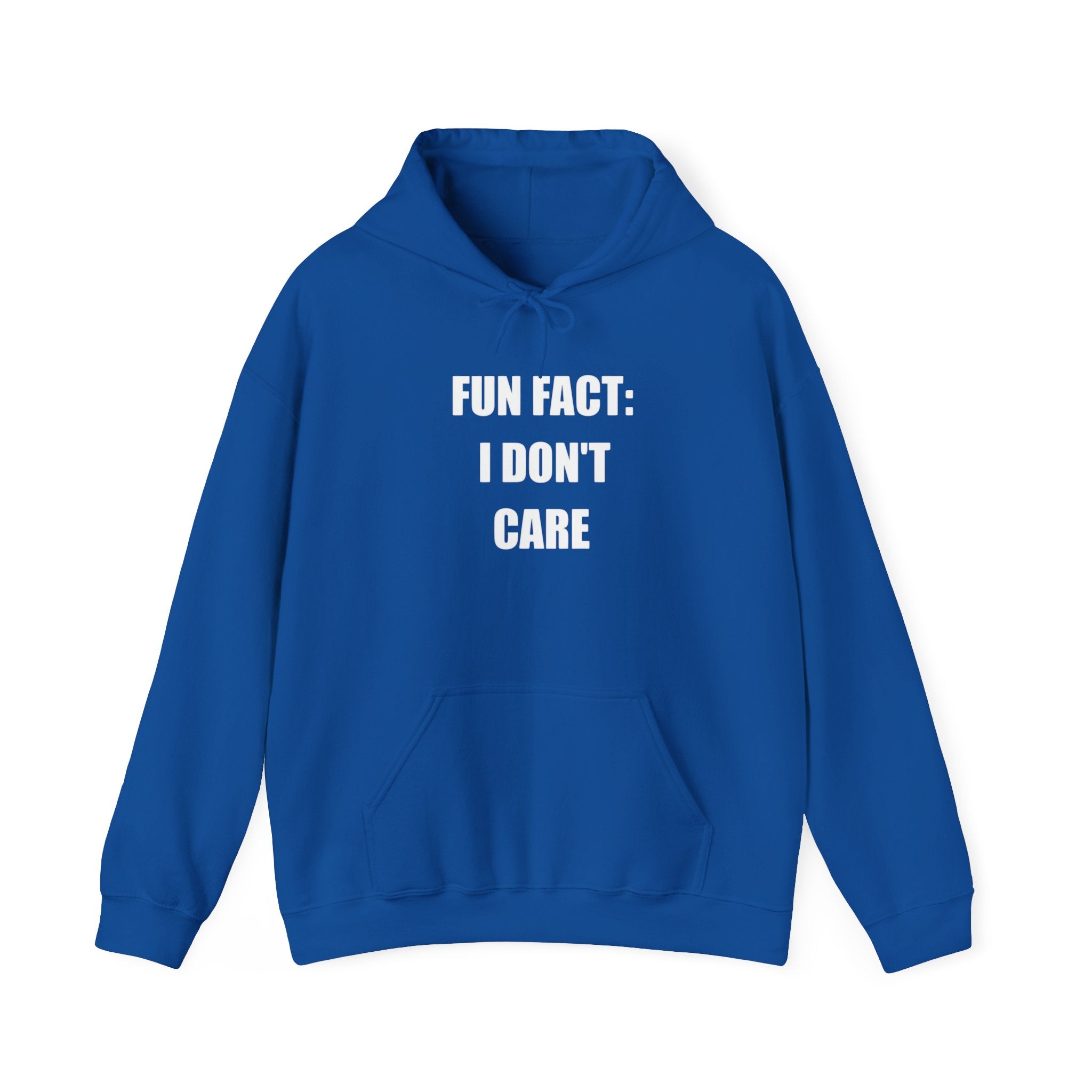 Hoodie — "Fun Fact: I Don't Care" Graphic Pullover